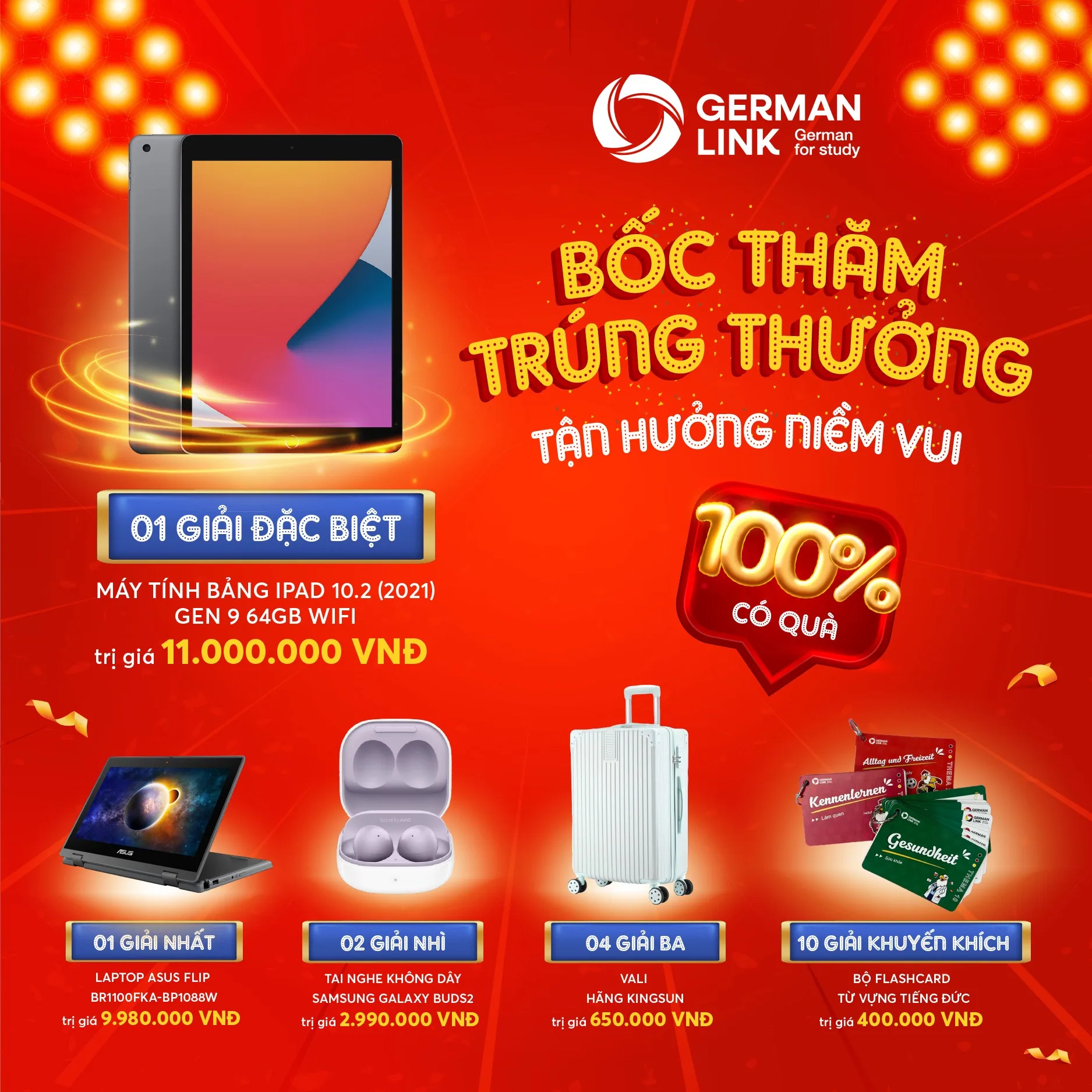 Bốc thăm trúng thưởng – tận hưởng niềm vui: 100% có quà