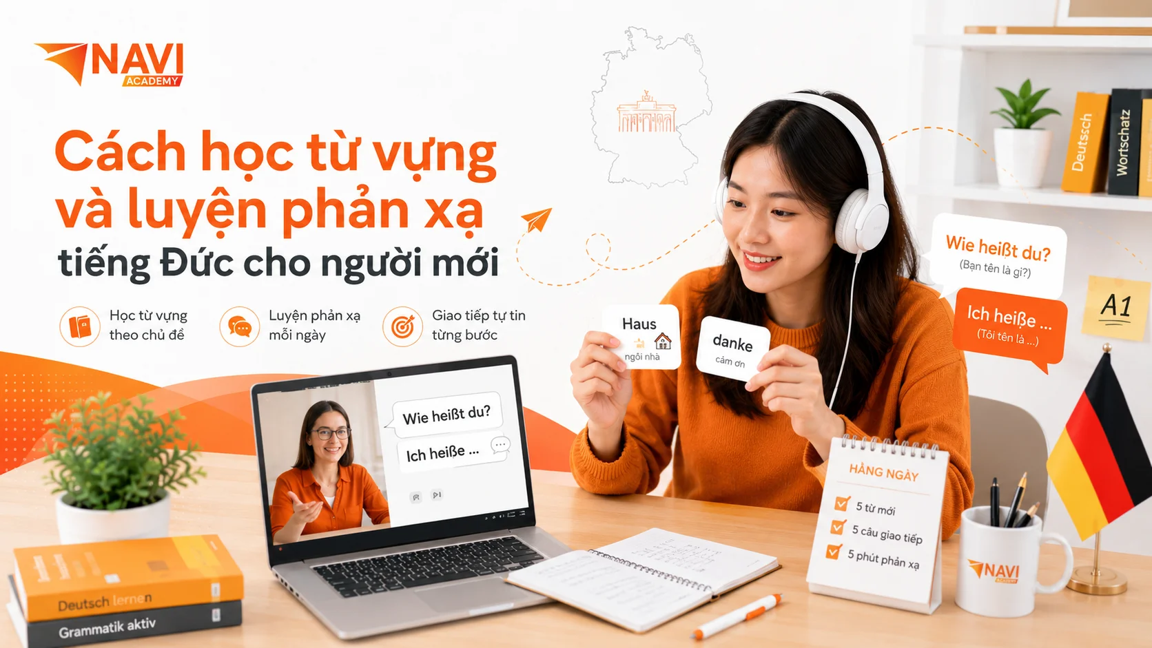 Cách học từ vựng và luyện phản xạ tiếng Đức cho người mới