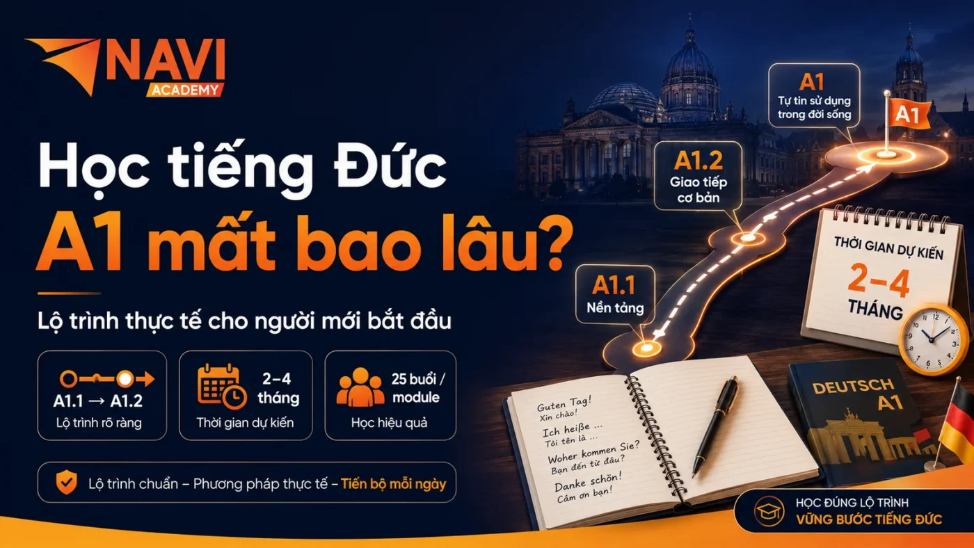 Học tiếng Đức A1 mất bao lâu lộ trình thực tế cho người mới bắt đầu