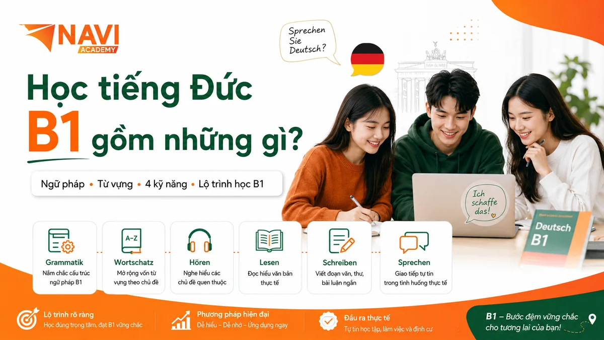 Học tiếng Đức B1 gồm những gì tại NAVI Academy