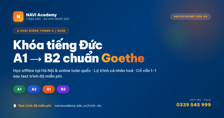 Khai giảng khóa tiếng Đức A1, A2, B1, B2 tháng 6/2026 tại NAVI Academy