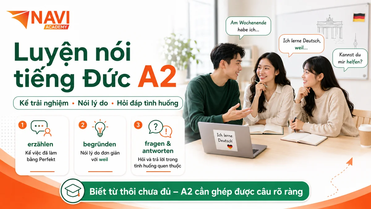 Luyện nói tiếng Đức A2 cho học viên tại NAVI Academy