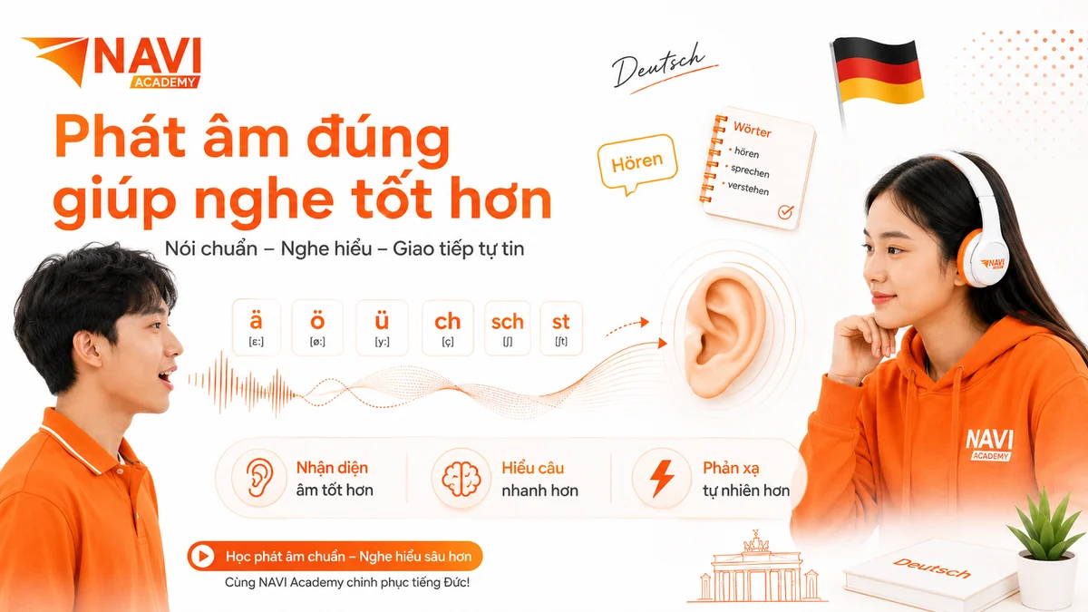 Phát âm đúng giúp cải thiện kỹ năng nghe tiếng Đức tốt hơn