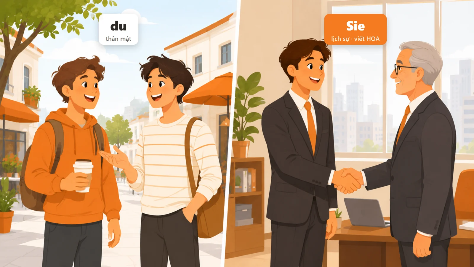 Phân biệt du và Sie trong tiếng Đức theo ngữ cảnh