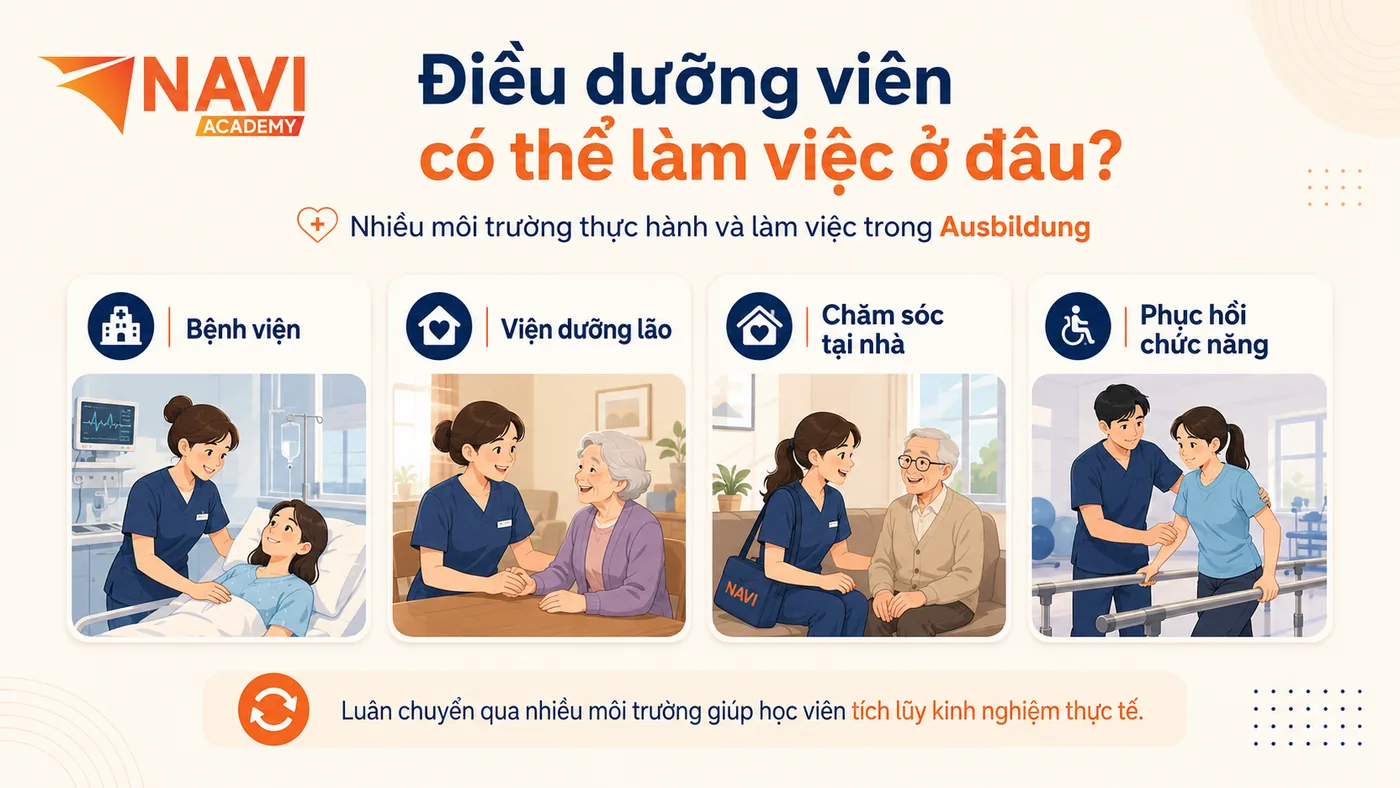 Điều dưỡng viên làm việc ở đâu tại Đức