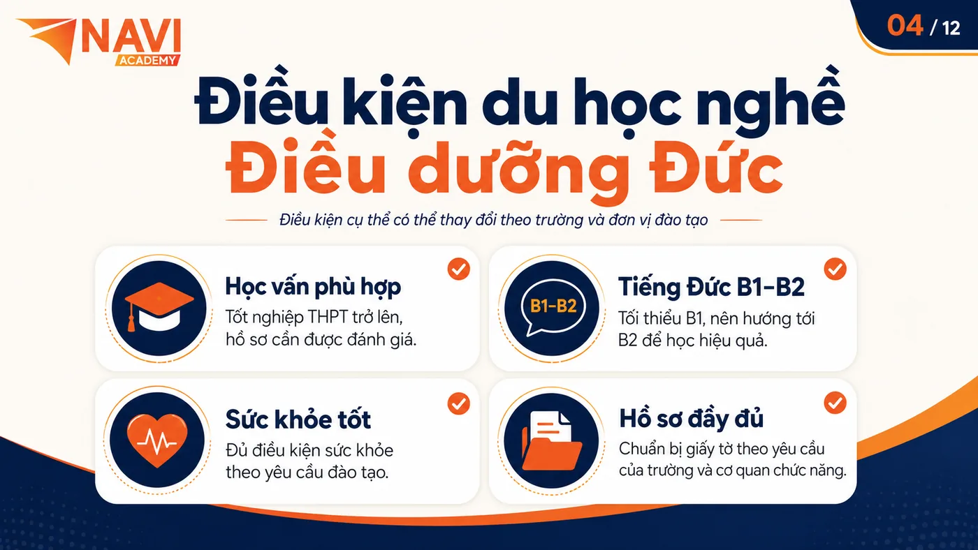 Điều kiện du học nghề điều dưỡng Đức