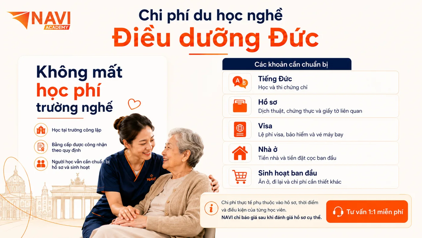 Chi phí du học nghề điều dưỡng Đức cần chuẩn bị